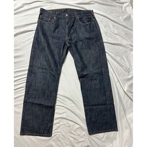 Levis 569 Loose Straight Jeans Mens 38x34 Dark Wash Indigo Denim Roomy Mid Rise